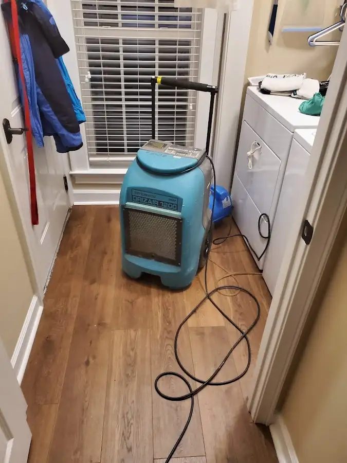 Commercial dehumidifier deployed for Flood Damage Cleanup in York